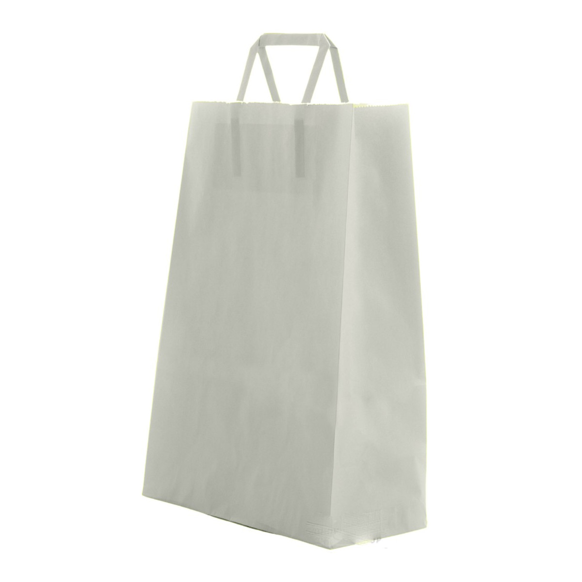 Sac en papier cellulosique couleur argent avec poignée plate