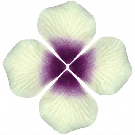 Pétales de rose artificiels blancs et violets pour la décoration d'événements
