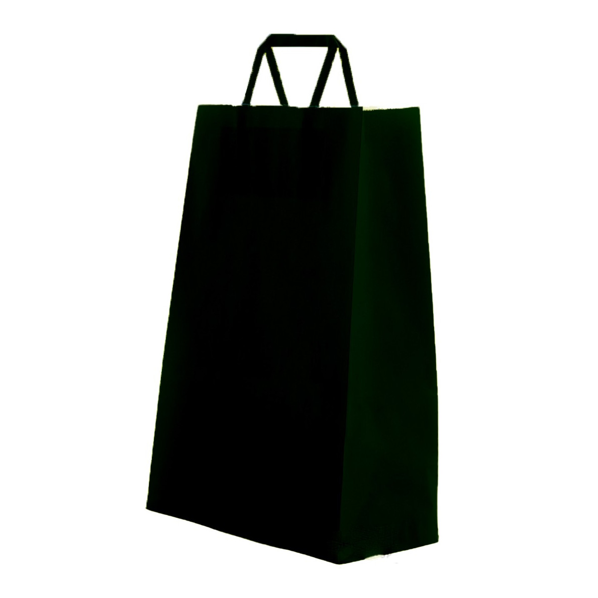 Sac en papier cellulose noir avec poignée plate