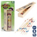 Mikado en bois 31 pièces boîte avec couvercle 18 cm