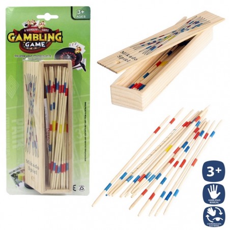 Mikado bois 31 pièces boîte c couvercle 18 cm