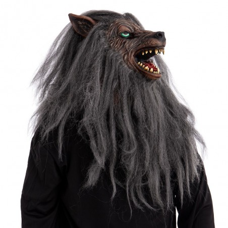 Masque tête de loup en latex 35 x 37 x 70 cm
