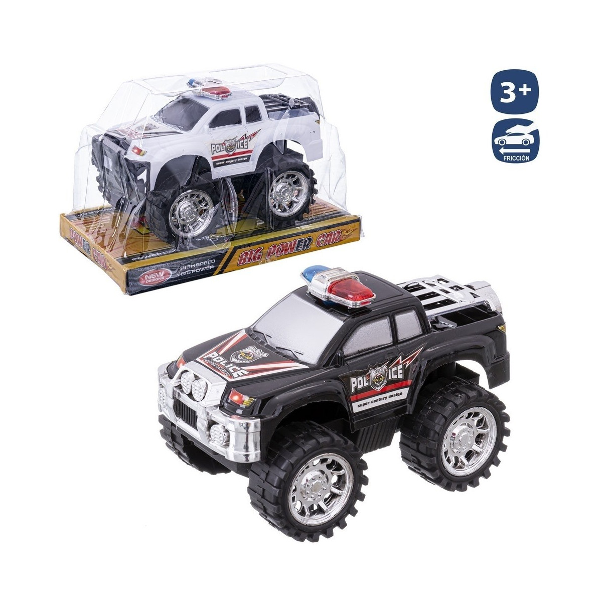 Friction voiture pick up bulle 2 modèles assortis 15 x 10 cm