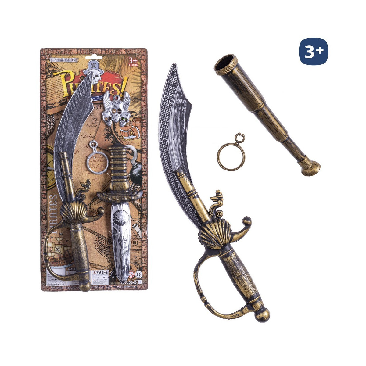 S 4 ensemble de pirate avec accessoires 40 cm