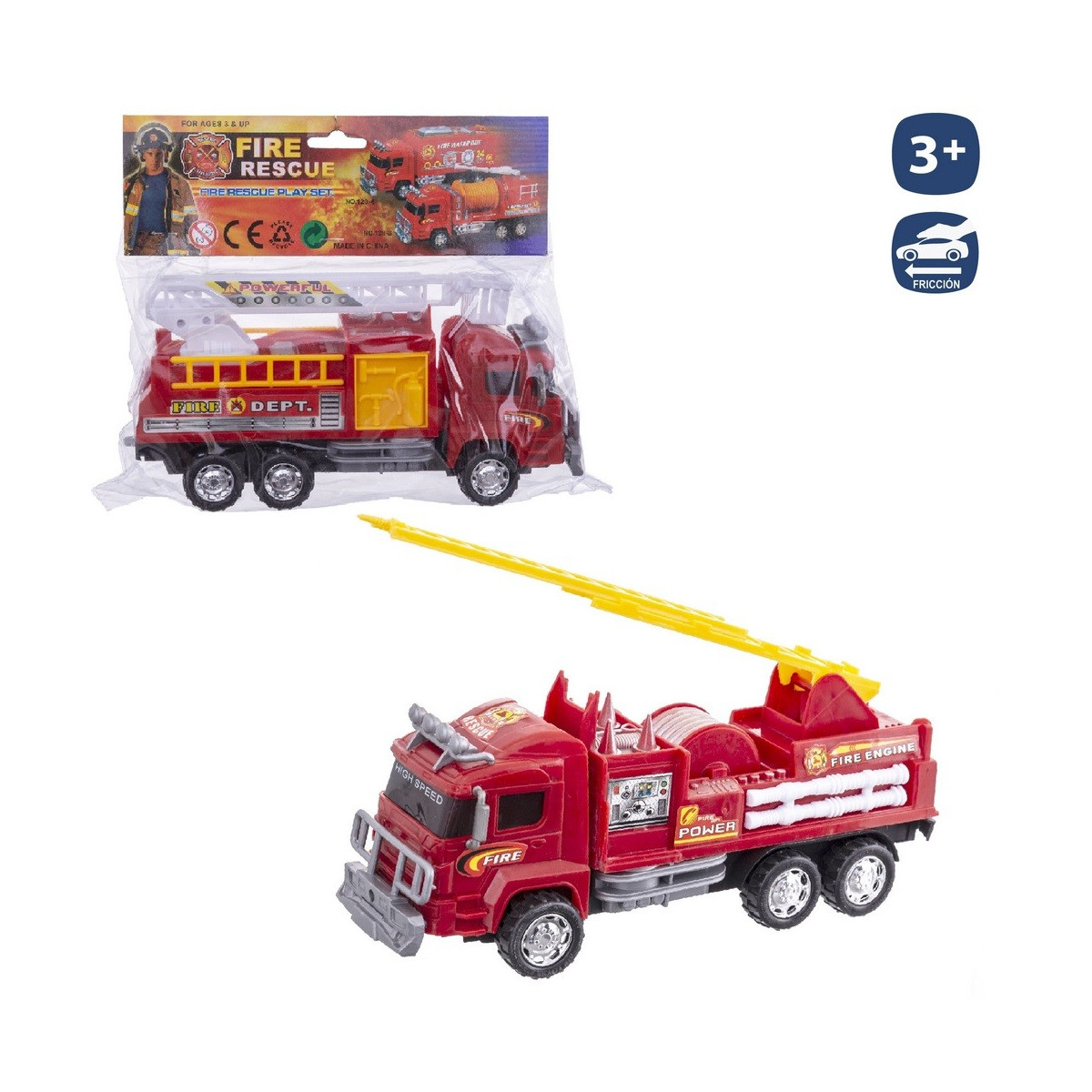 Camion de pompier à friction 2 m 23 cm