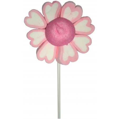 Sucettes en forme de fleur faites de guimauve