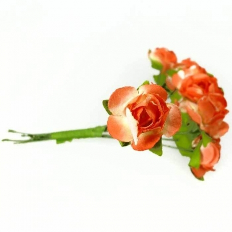 Fleur En Papier Orange Jaune