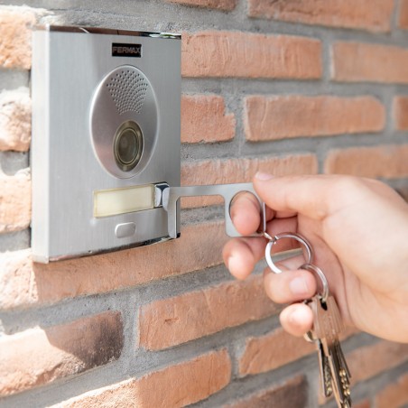 Porte-clés hygiénique anti-contact en acier inoxydable