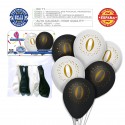 Globos imprimés 0 blanc noir