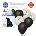 Ballons imprimés 2 blanc noir