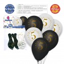 Ballons imprimés 5 blanc noir