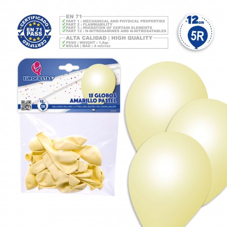 Ballons 5r 15 pastel jaune