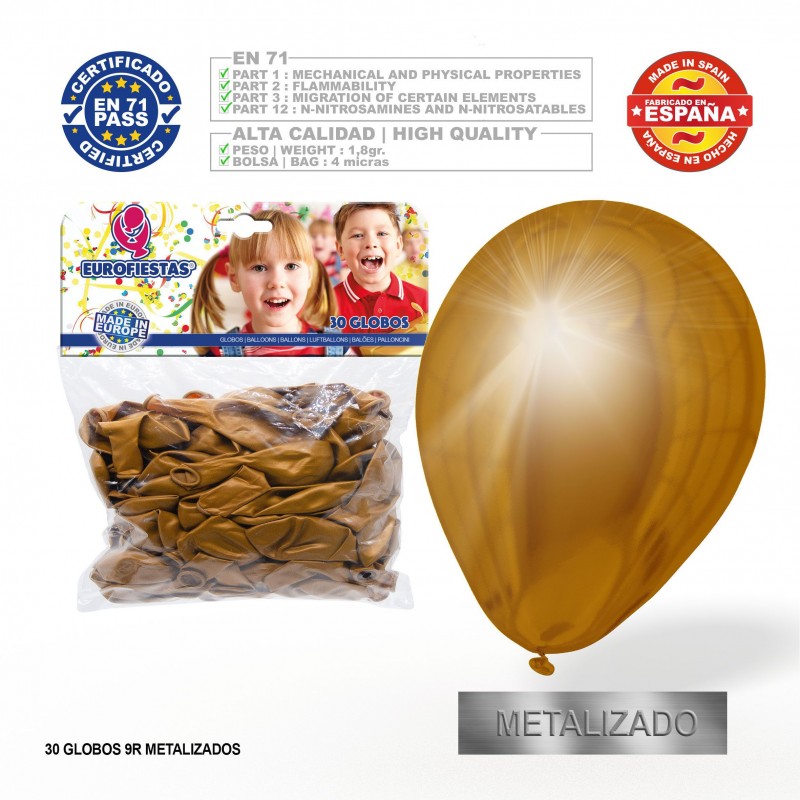 Globos or métal 30 unités