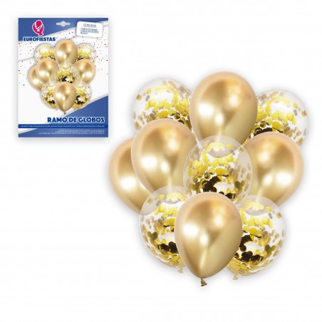 Bouquet de ballons or chrome