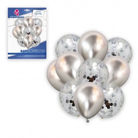 Bouquet de ballons chrome argent