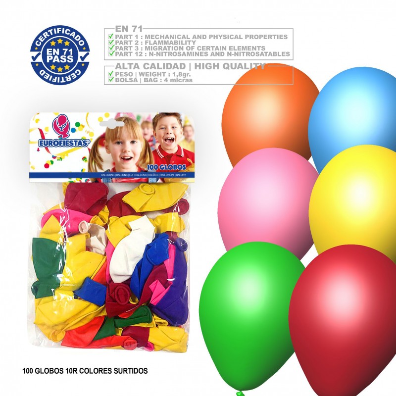 Ballons 10r assortis 100