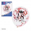 Ballon transparent confettis or rose 18 ans