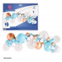 Arc de ballons organiques bleu et or