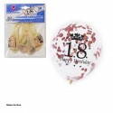 Ballon transparent confettis or rose 4 anniversaire de 18 ans