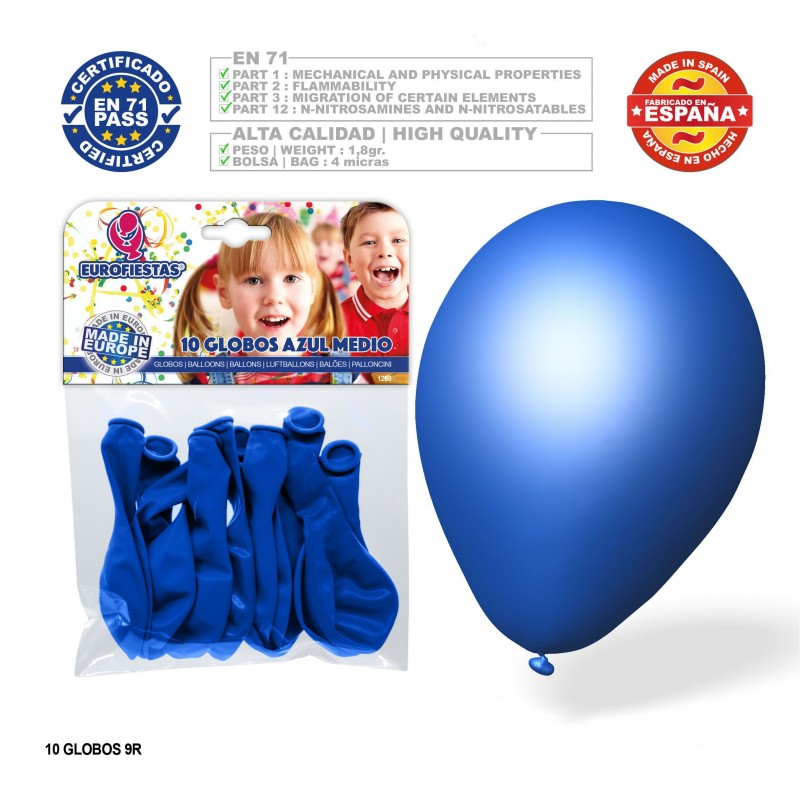 Ballons bleu moyen 10 paq24u c 360u