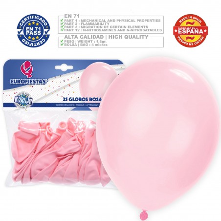 Ballons pastel 30 cm rose 25
