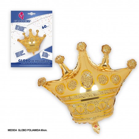 Ballon polyamide couronne dorée 60x60cm