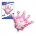 Globe polyamide couronne 60cm rose
