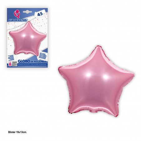 Ballon polyamide étoile rose 45cm