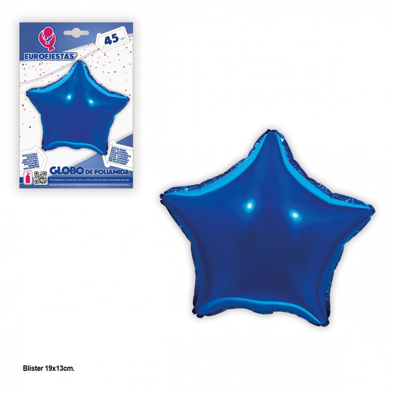 Ballon en polyamide étoile bleu marine 45cm