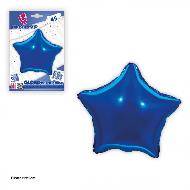 Ballon polyamide étoile bleu marine 45cm