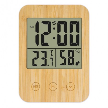 Thermomètre hygromètre en bambou birman