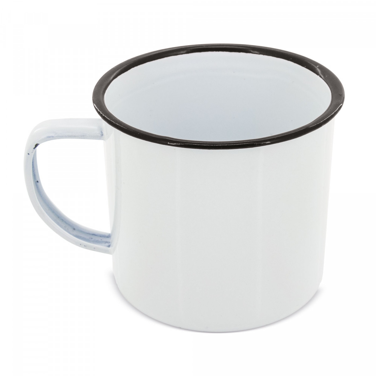Mug en métal émaillé rétro à rebord