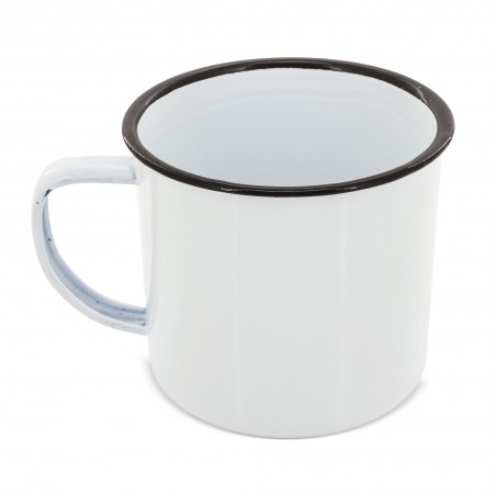 Mug en métal émaillé rétro à rebord