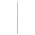 Crayon en bois naturel avec gomme : 19 cm