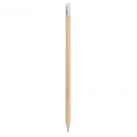 Crayon en bois naturel avec gomme : 19 cm