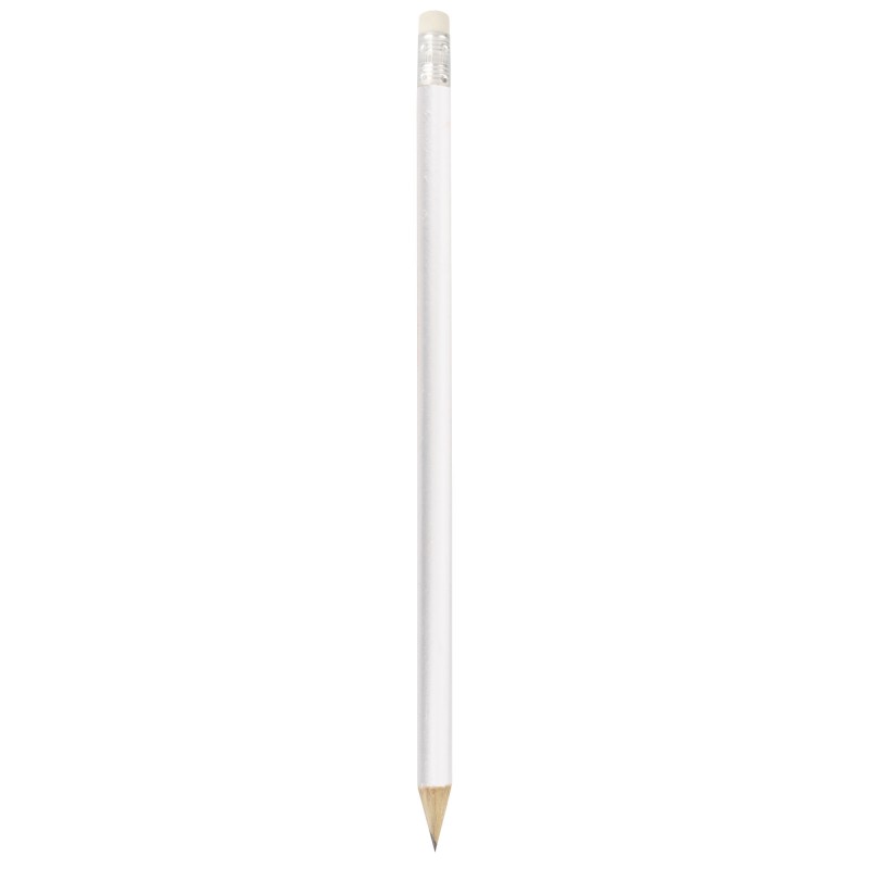 Crayon en bois blanc avec gomme