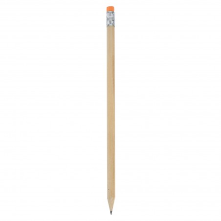 Crayon en bois avec caoutchouc orange