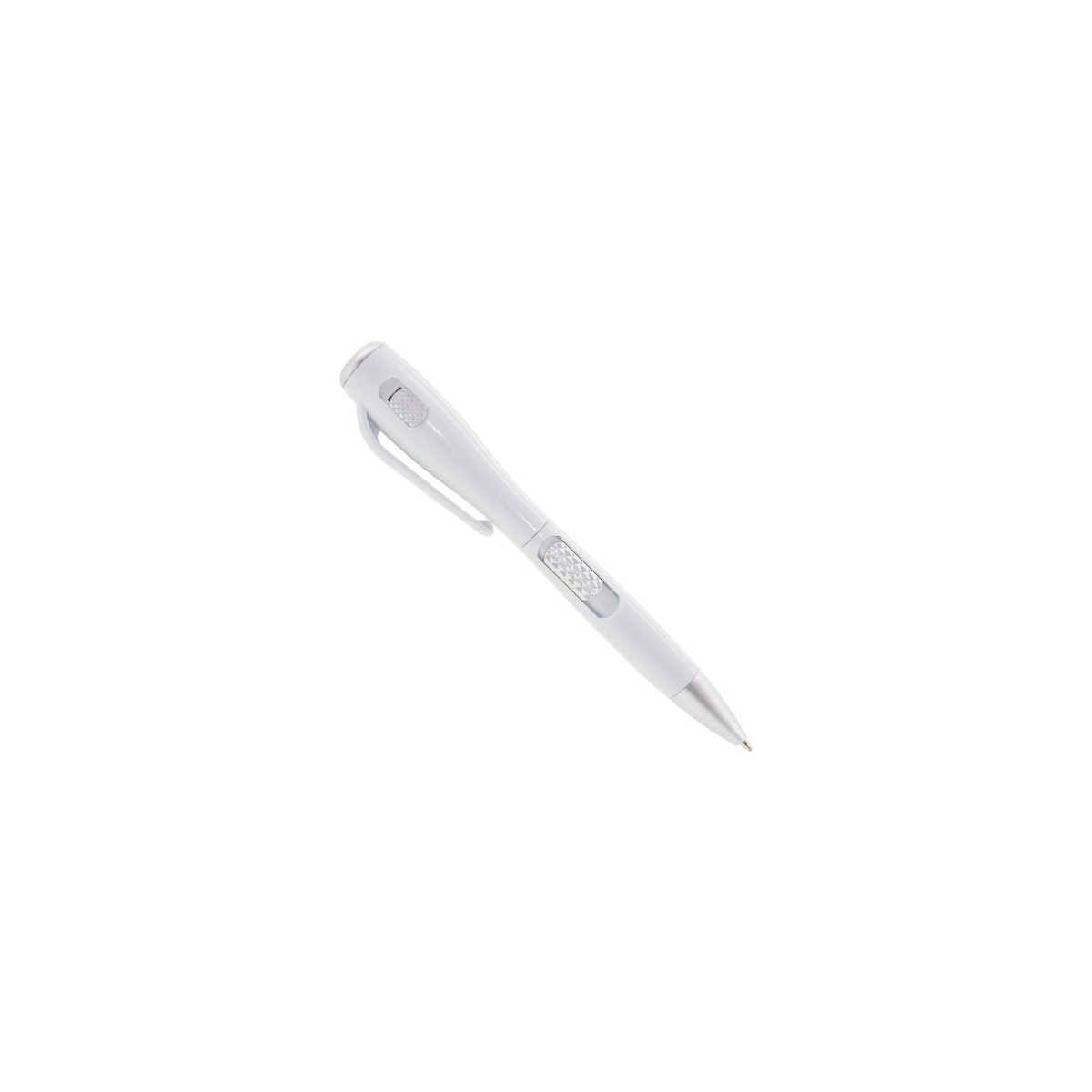 Stylo à bille blanc avec lampe de poche