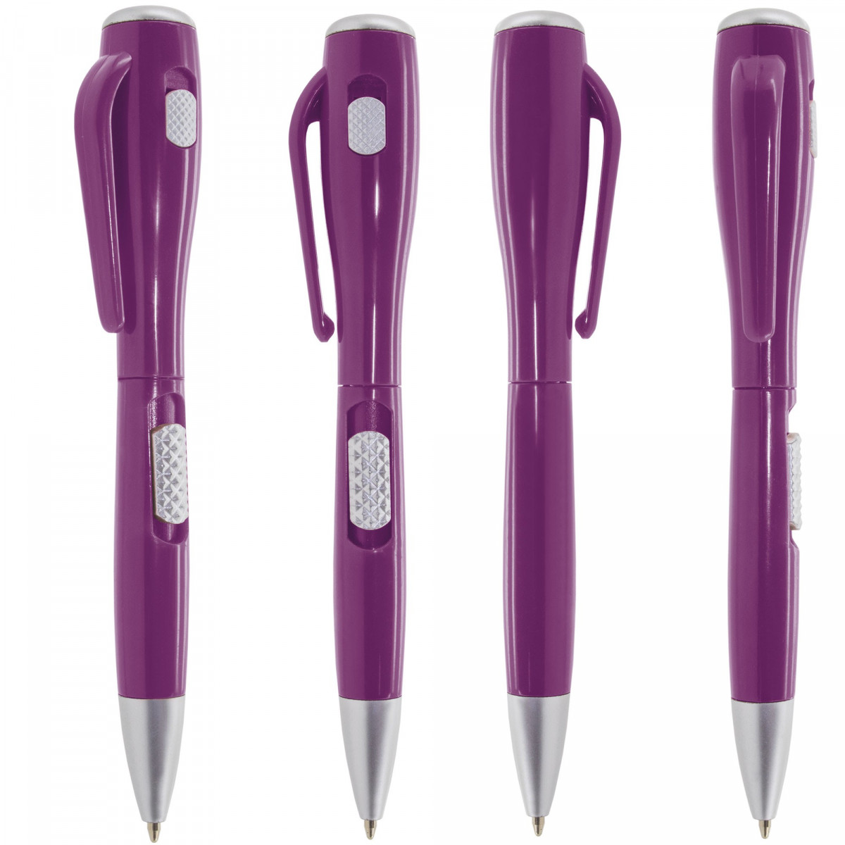 Stylo original violet avec lampe de poche