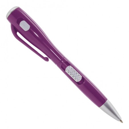 Stylo original violet avec lampe de poche