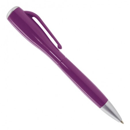 Stylo original violet avec lampe de poche