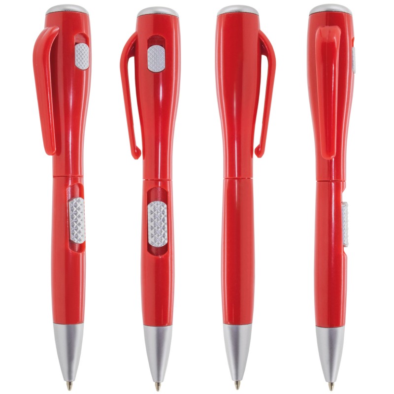 Stylo à bille rouge original avec lampe de poche