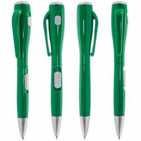 Stylo vert original avec lampe de poche