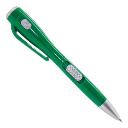 Stylo vert original avec lampe de poche