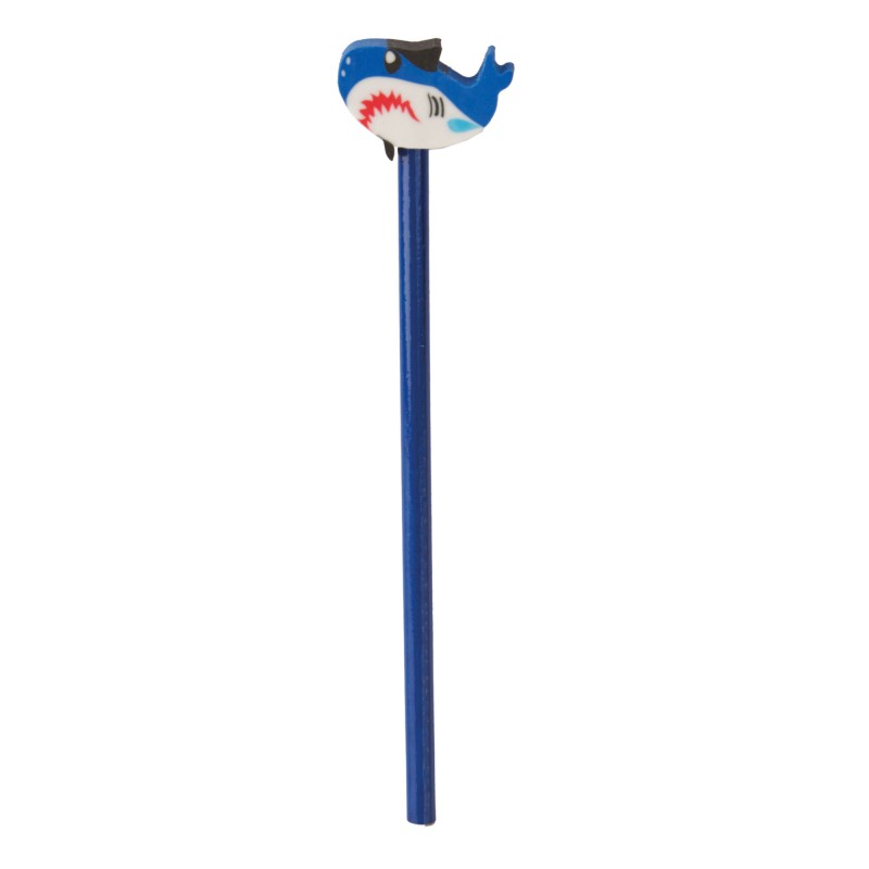 Requin bleu crayon en bois