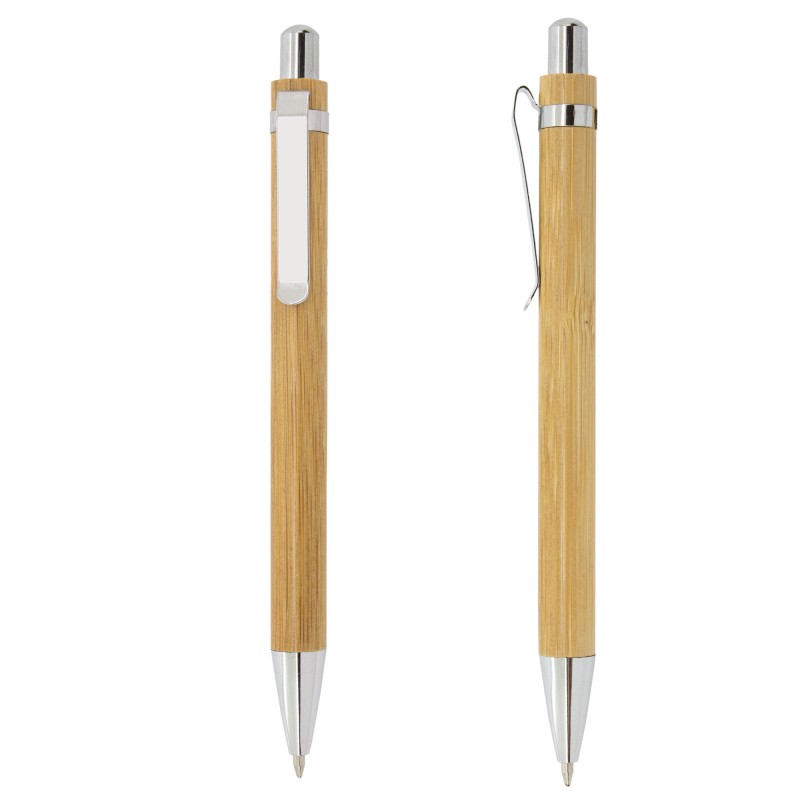 Stylo en Bambou avec Finitions Chromées Élégance et Durabilité pour vos Événements