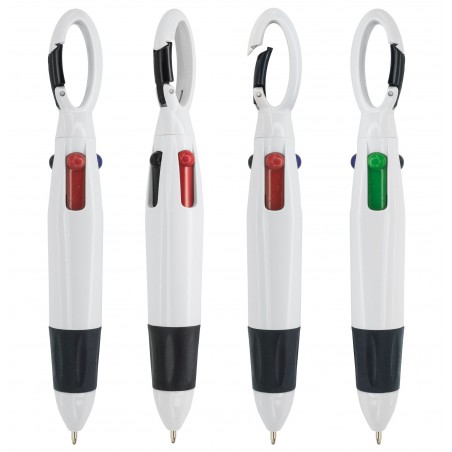 Stylo 4 couleurs avec mousqueton