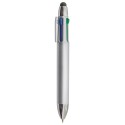 Stylo argenté avec quatre couleurs