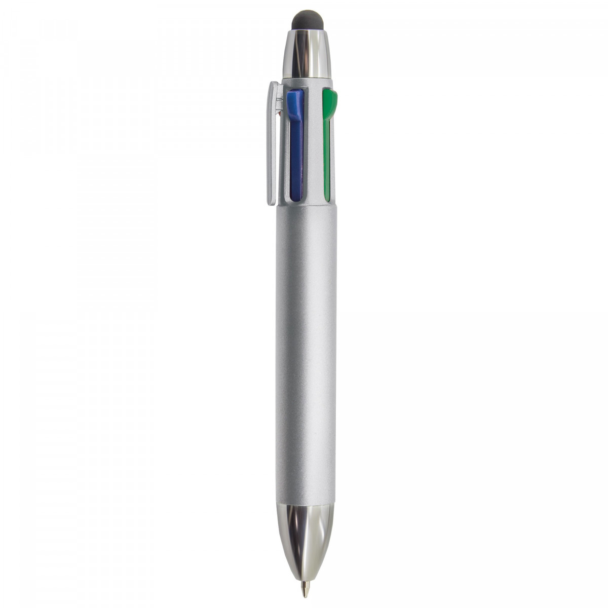 Stylo argenté avec quatre couleurs