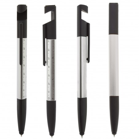 Stylo multifonction argenté